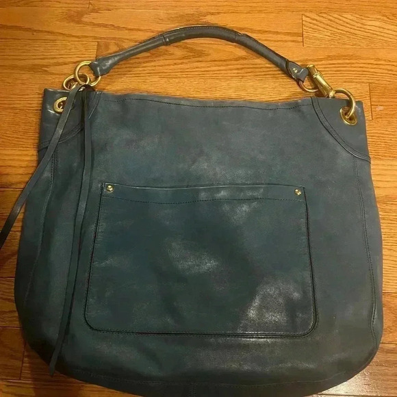 Coach Lindsay Hampton Teal Blue Hobo Bag with Golden Tone Hardware - Picture 6 of 12